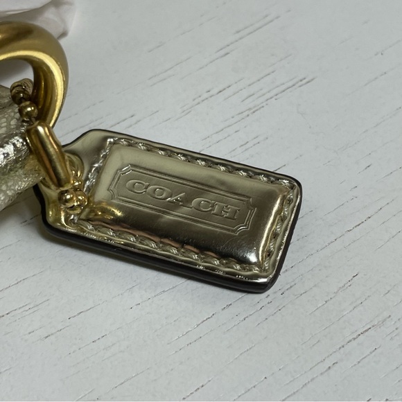 NWT - Coach Poppy Pop C Graffiti Metallic Gold Patchwork Swingpack Crossbody Bag - Picture 5 of 12